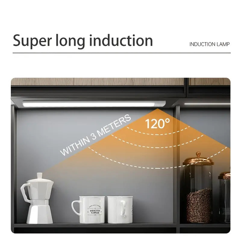 LED Motion Sensor Cabinet Light, Under Counter Closet Lighting, Wireless Magnetic USB Rechargeable Kitchen Night Lights, Battery Powered Operated Light For Wardrobe Closets Cabinet Cupboard