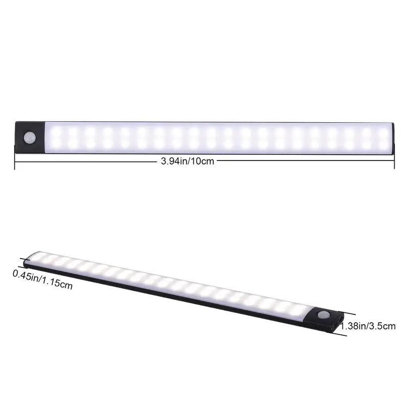 LED Motion Sensor Cabinet Light, Under Counter Closet Lighting, Wireless Magnetic USB Rechargeable Kitchen Night Lights, Battery Powered Operated Light For Wardrobe Closets Cabinet Cupboard