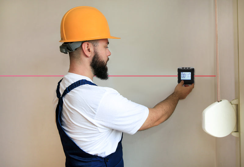 Digital Display Laser Angle Finder 2 in 1 Laser Level and Digital Angle Finder - Combine line Laser Leveler and Digital Angle Gauge into one - Large LCD Screen with backlighting