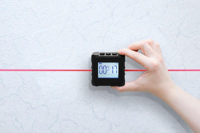 Digital Display Laser Angle Finder 2 in 1 Laser Level and Digital Angle Finder - Combine line Laser Leveler and Digital Angle Gauge into one - Large LCD Screen with backlighting