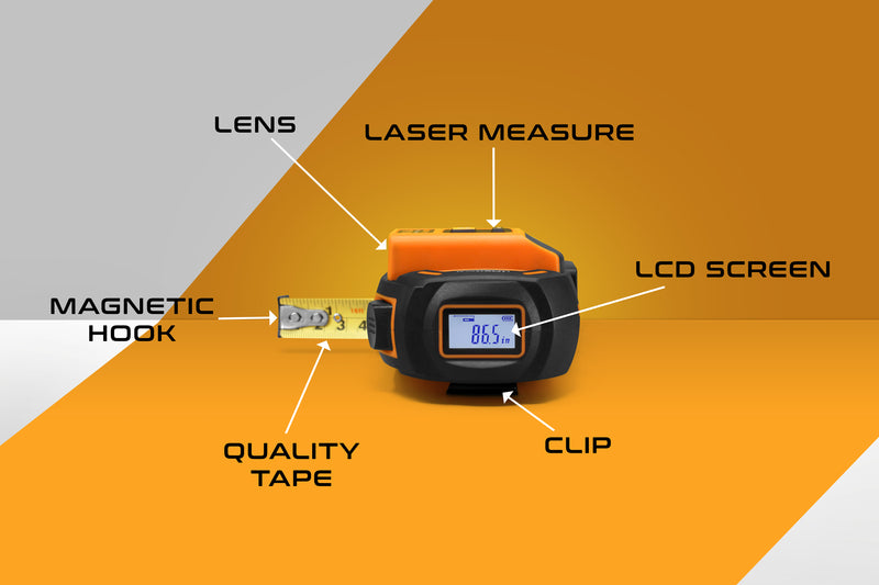 HISS laser Tape Measure Two-In-One Digital Distance Measure 196ft